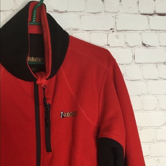 Rocky Men’s Large Red Fleece Jacket ColorBlock  Worn Once Size L - Picture 6 of 16